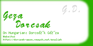 geza dorcsak business card